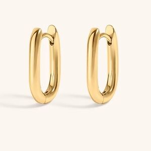 BABY HALO OVAL HOOP EARRINGS IN TITANIUM